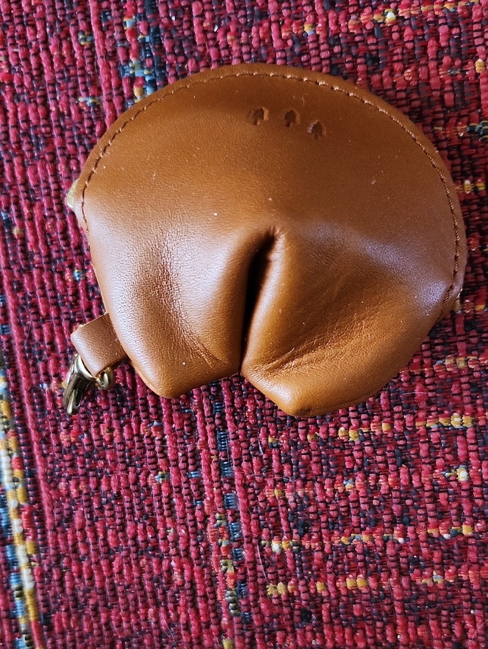 New!  Portland Leather Brown Leather Coin Pouch  With Clasp